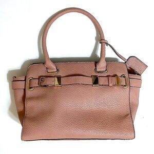 JustFab Alucard Satchel Shoulder Bag Pink Mauve Gold Hardware Faux Leather Cross
